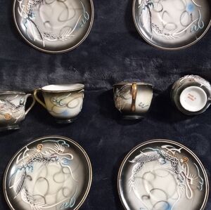 Japanese dragon porcelain tea set of 4.